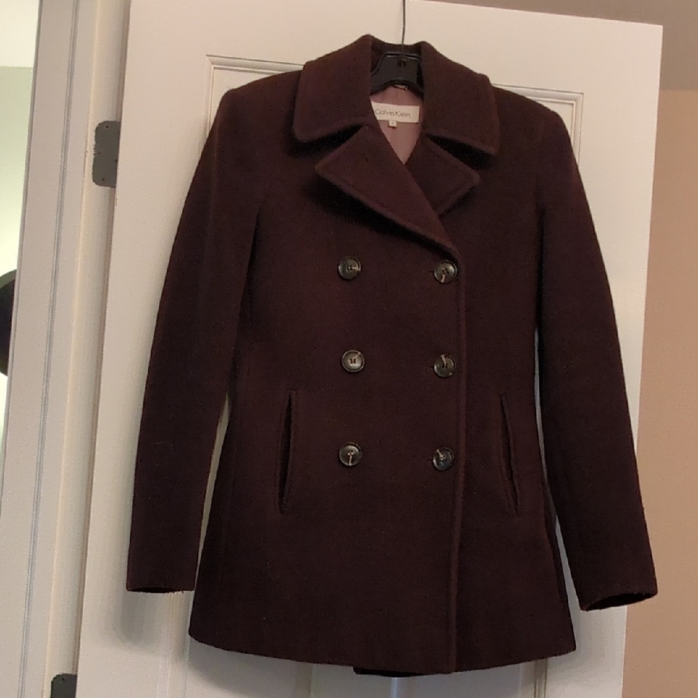 Calvin Klein Women's Pea Coat - Chocolate Brown